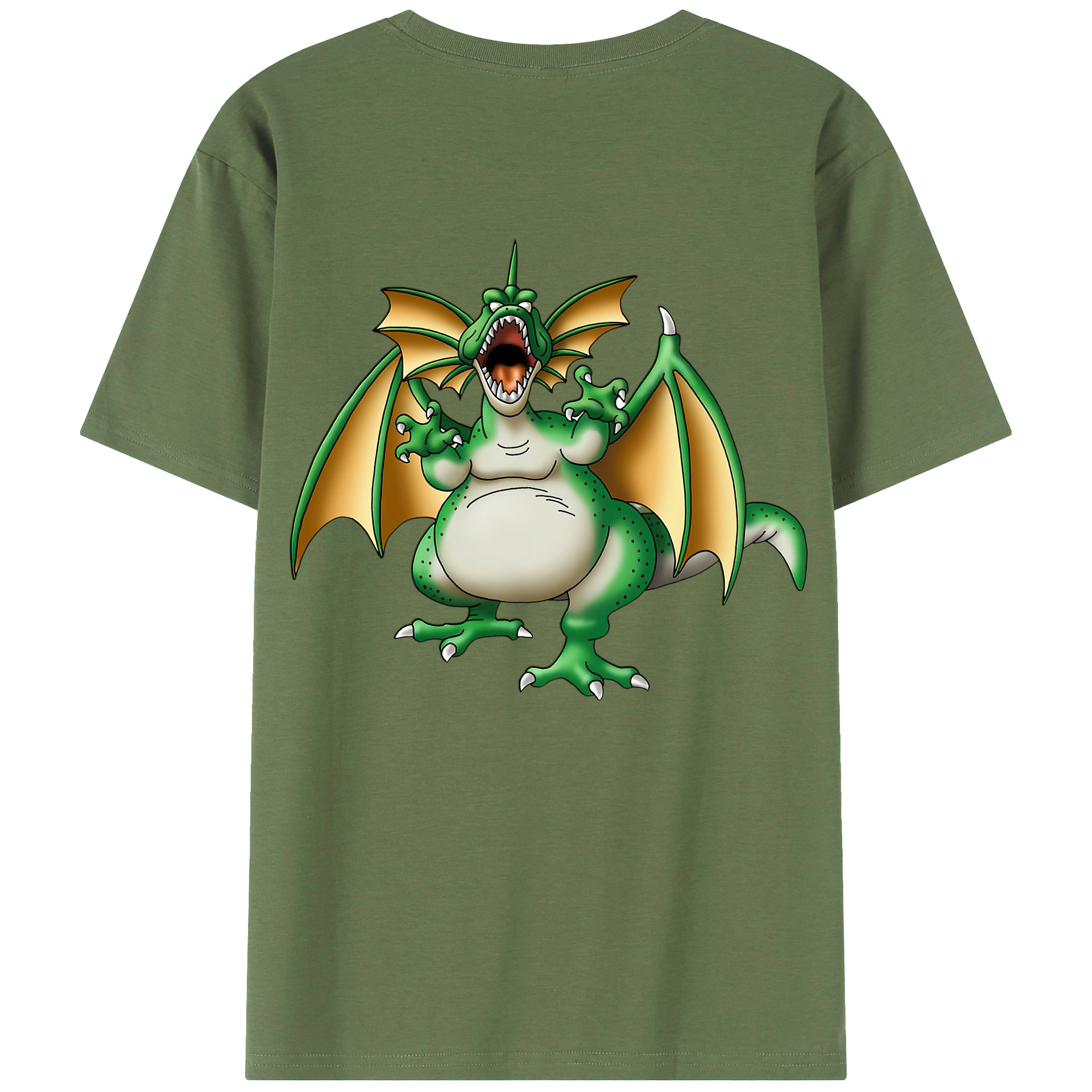 （画像用） ドラゴンクエスト Doragon Kuesuto Dragon Quest 綿100％ メンズ半袖Tシャツ（バックプリント） 通気性